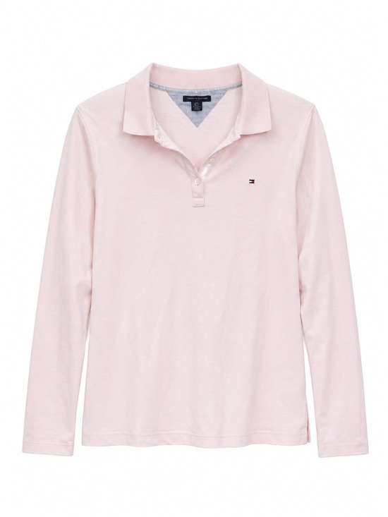 Tommy Hilfiger Tops - Tommy Hilfiger Light Pink Long-Sleeve Polo Top